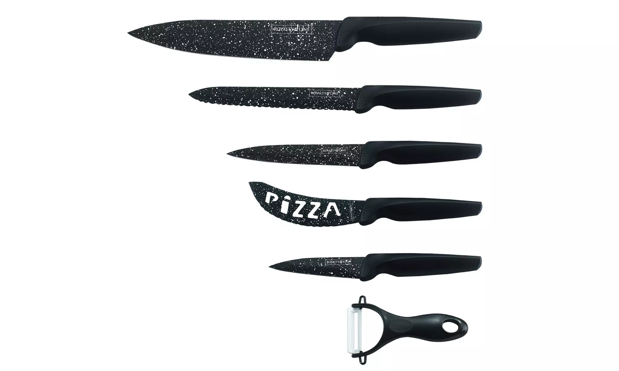 Set de 5 couteaux et économe Royalty Line, en inox et céramique - Primary Image