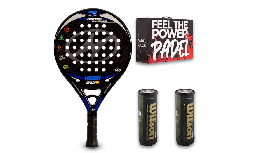 Image 5: Padel set met racket en Wilson ballen 