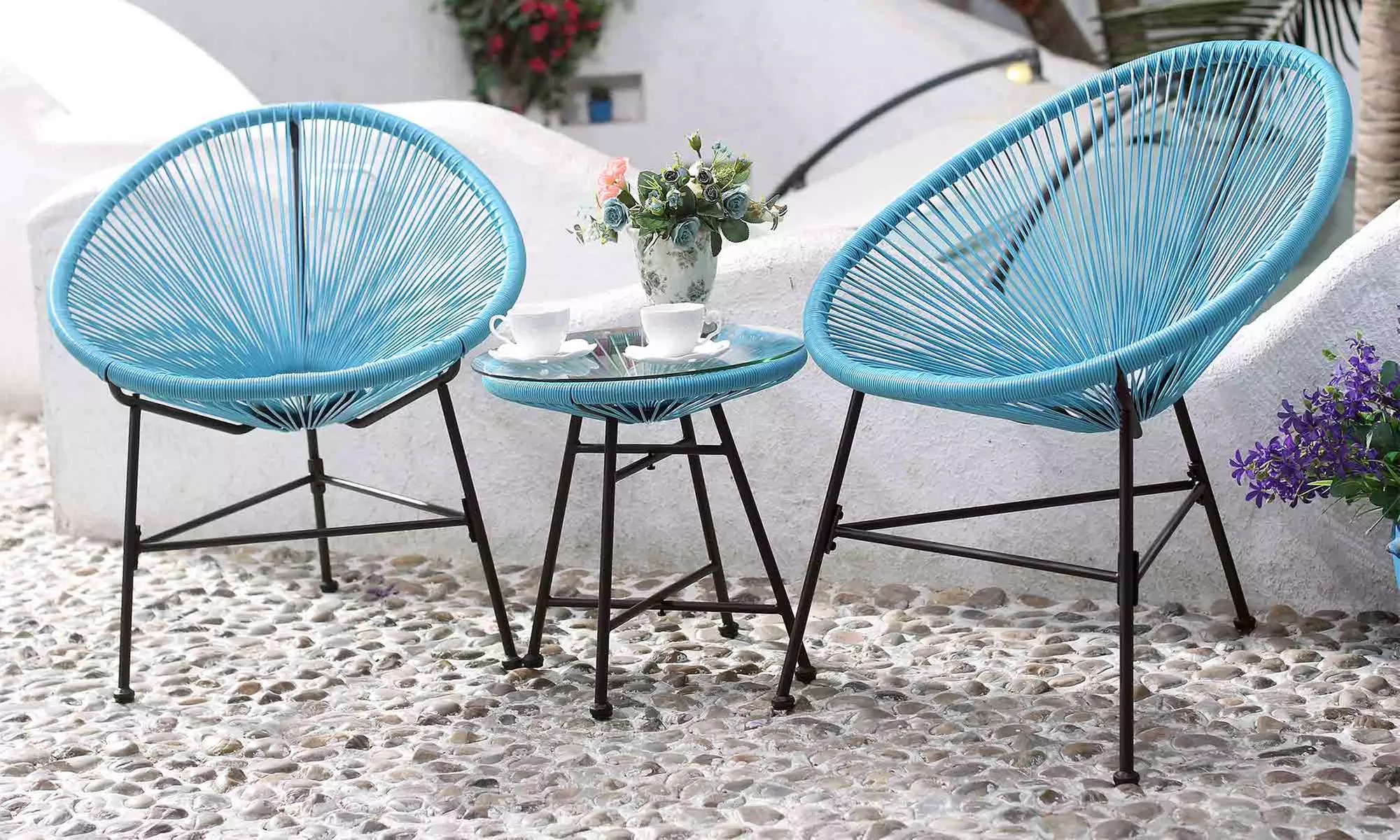 Ensemble de 2 fauteuils et table basse "Acapulco" de la marque Côté Lounge, coloris au choix, livraison offerte - Image 7