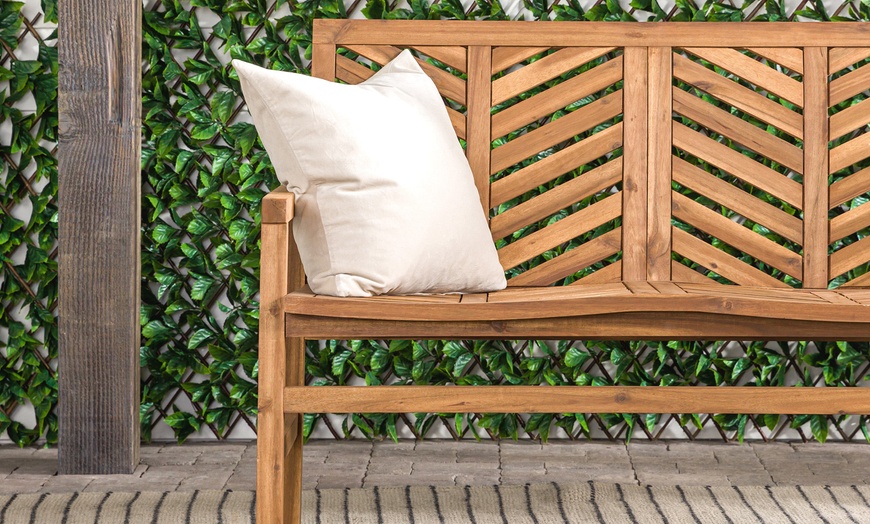 Image 3: Two-Seater Wooden Garden Bench