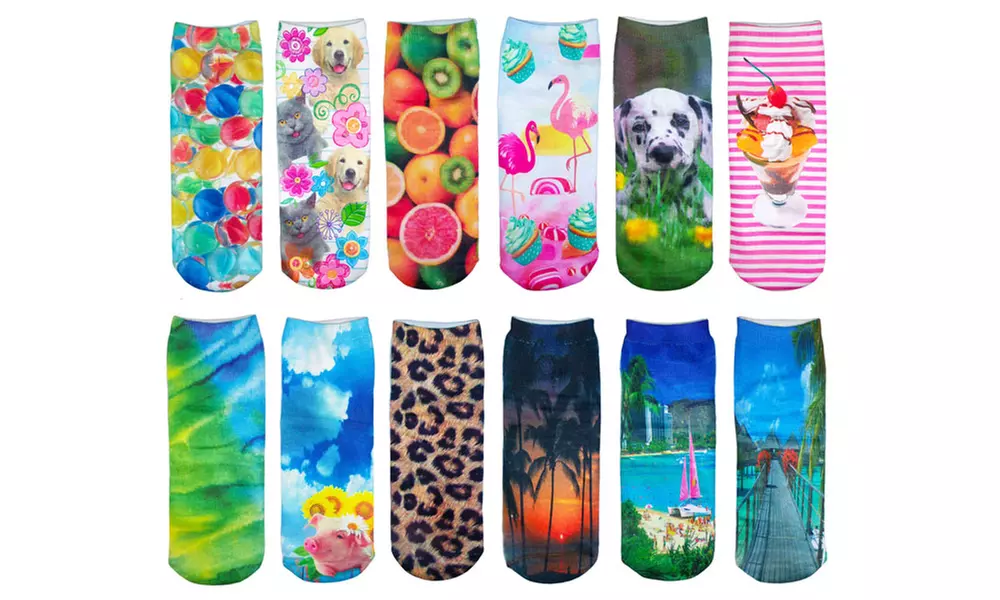 Pack de 3 ou 6 paires de chaussettes imprimées - Primary Image