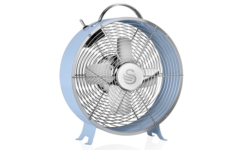 Image 2: Swan Clock Fan