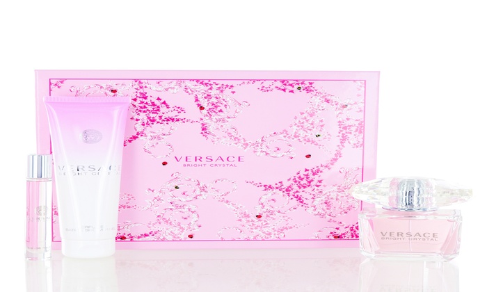 versace pink crystal gift set