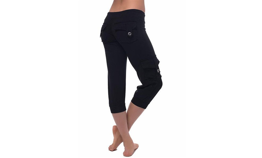 Image 2: Women's Casual Stretch Tapered Calf-Lengh Pants