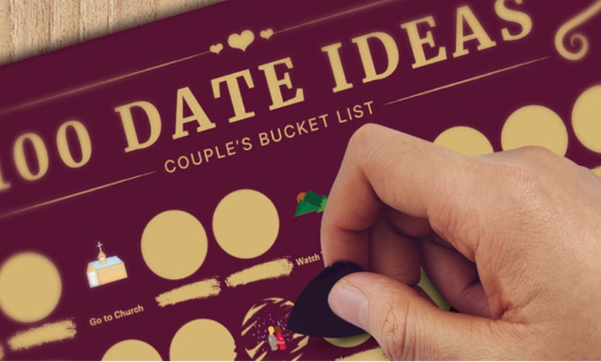 Image 3: 100 Dates Scratch off Bucket List Poster