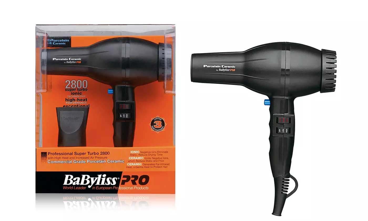 BaByliss Pro Ceramic Super Turbo Hair Dryer with Concentrator Nozzle - Primary Image