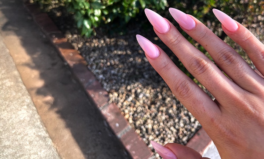 Image 2: Chic Nail Designs with Gel X Extensions in Trendy Shapes
