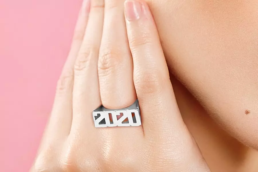 Up to 88% Off Silver or Gold-Plated Year Ring from MonogramHub
