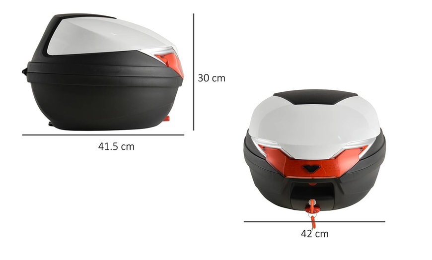 Image 14: HomCom Motorcycle Trunk Tail Box with Two Keys
