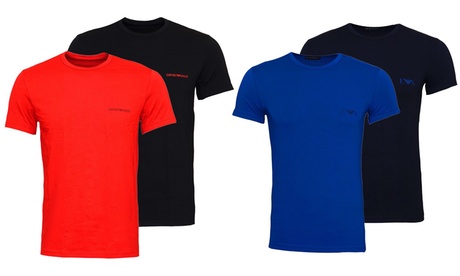 Pack da 2 t-shirt da uomo Empori Armani, disponibili in 3 modelli, 4 colori e 5 taglie