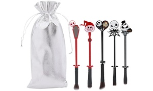 Set of Five Nightmare Before Christmas-Themed Makeup Brushes