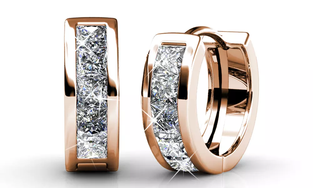 1x, 2x oder 3x Damen-Creolen mit österreichischen Kristallen