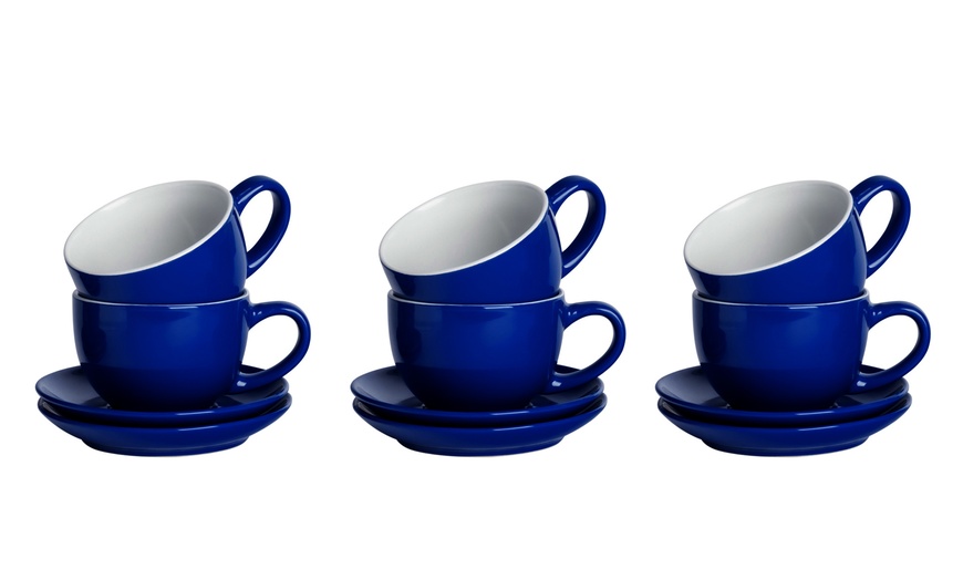 Image 3: Argon Tableware Coloured Cappuccino Cup and Saucer Set