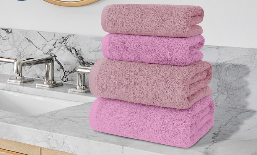 Image 11: Juego de 4 toallas de baño de algodón en 2 colores