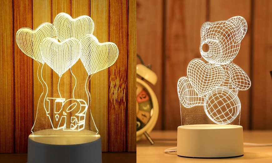 Image 13: LED 3D Night Light in Six Designs