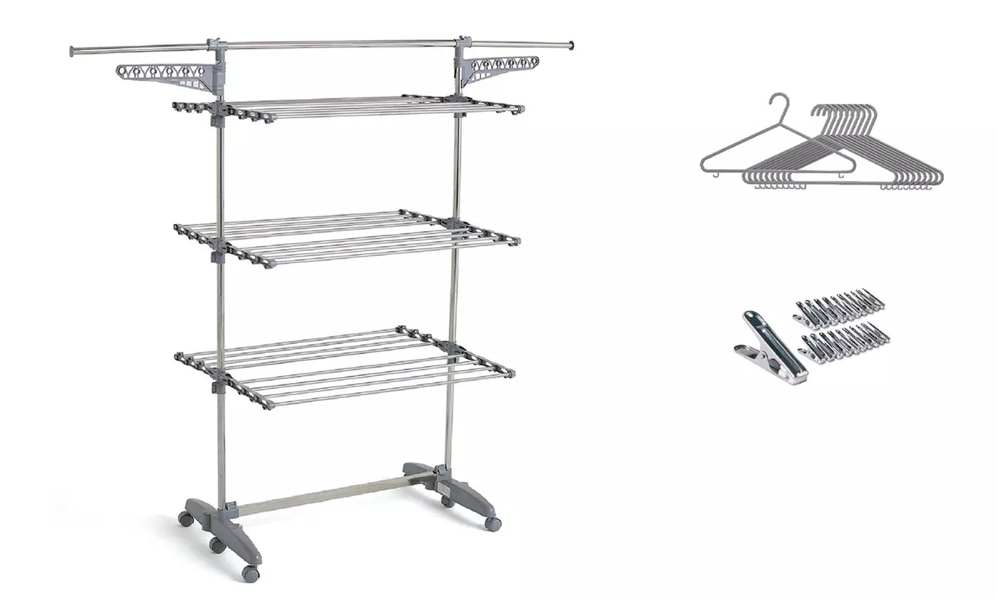Étendoir à linge multifonction "Extra" Kitchen Move avec accessoires