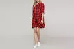 Doublju Women's Handkerchief Hem Plaid Shirt Dress. Plus Sizes Available. - Second Medium