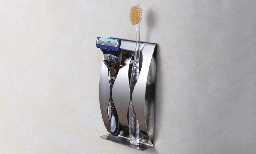 Image 2: Stainless Steel Toothbrush Holder