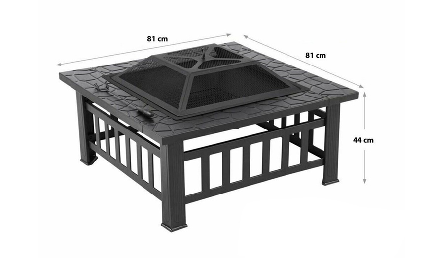 Image 4: Three-in-One Fire Pit, Barbecue Grill and Ice Bucket