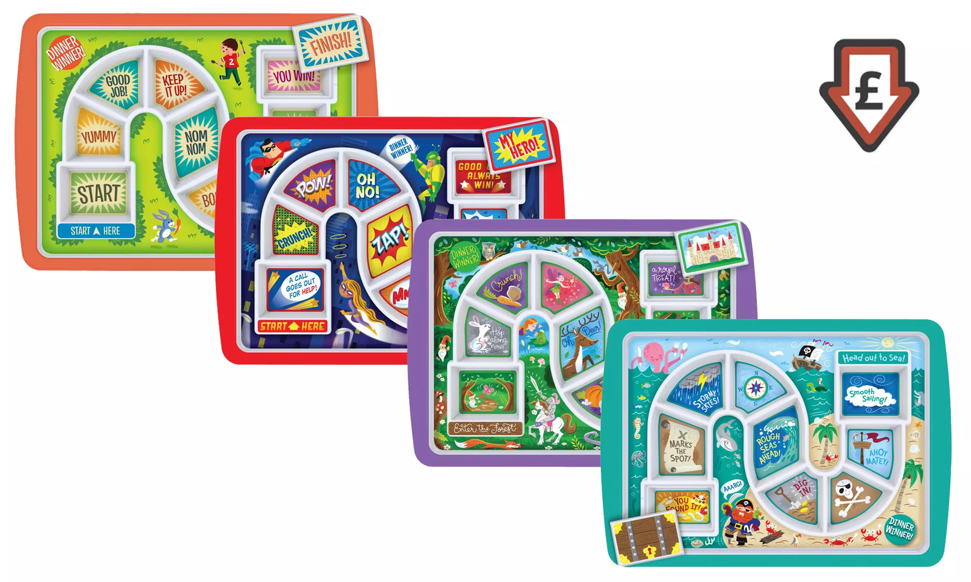 One or Two Fred Dinner Winner Children's Plate Trays in Choice of Design - Primary Image