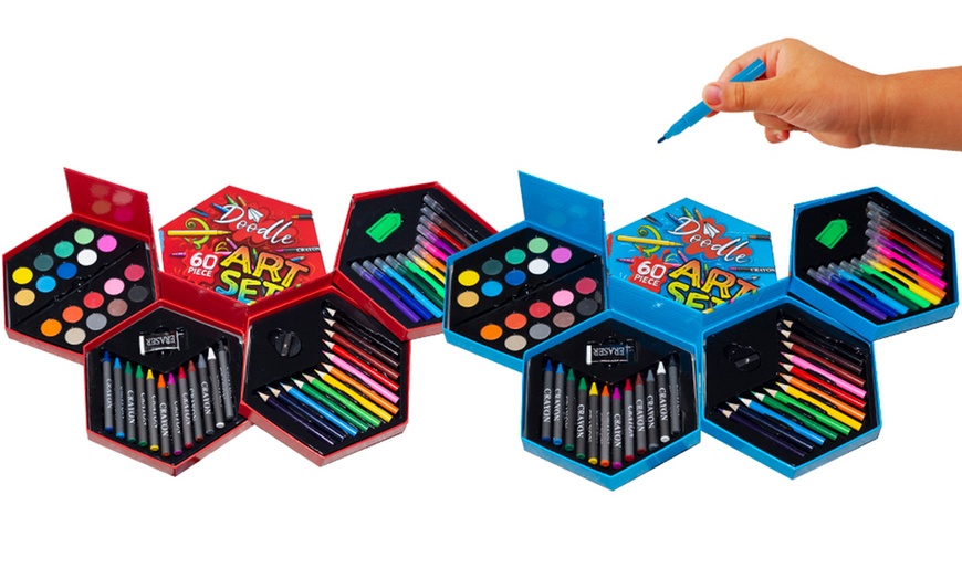 Image 1: One or Two Doodle 60-Piece Arts Sets