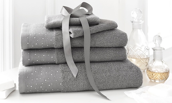 Grey 2025 diamante towels