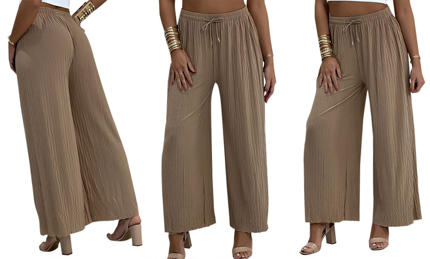 Image 9: Pleated Palazzo Trousers