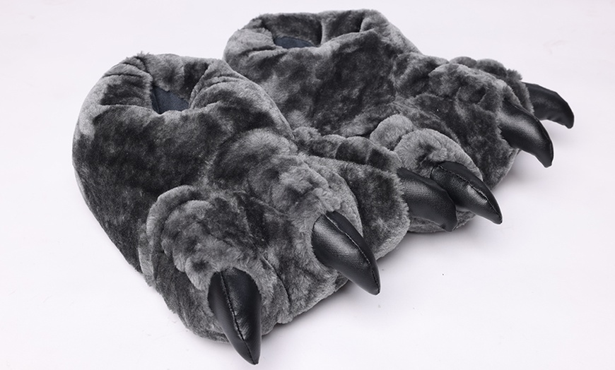 Image 19: Funny Claw Novelty Monster Foot Slippers