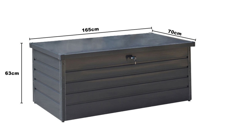 Image 8: 600L Metal Lockable Waterproof Garden Storage Box