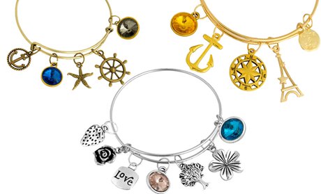 Hand Bangle with Up to 3 or 7 Charms of your Choice from Luna & Soul