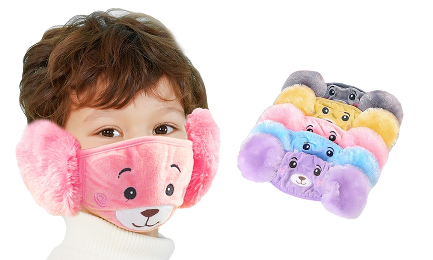 Image 1: Kids' Fluffy Mask with Earmuffs