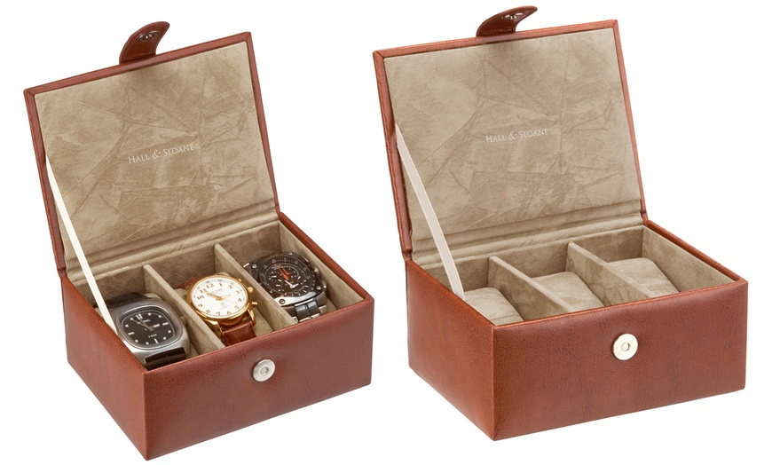 Image 2: Faux Leather Men's Watch Boxes