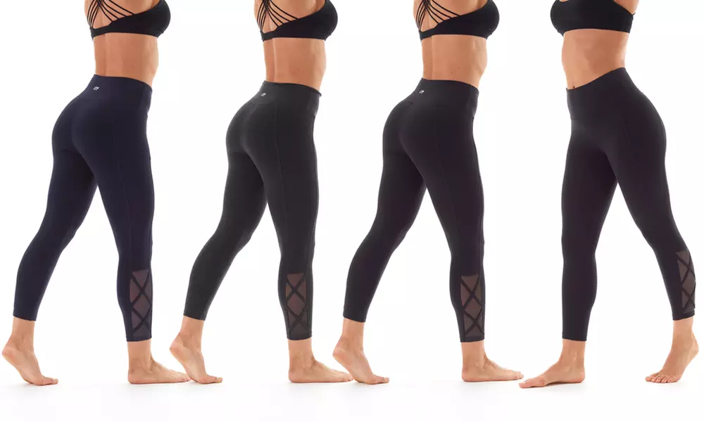 Marika High Rise Tummy Control Crossed Capri Leggings (Sizes S & M) - Primary Image