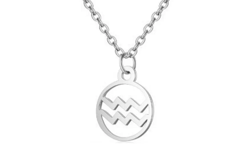 Collier astrologique en acier inoxydable, doré ou argent