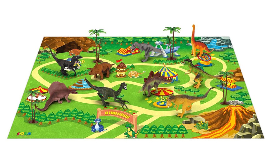 Image 6: SOKA Dinosaur Toy Set with Activity Play Mat