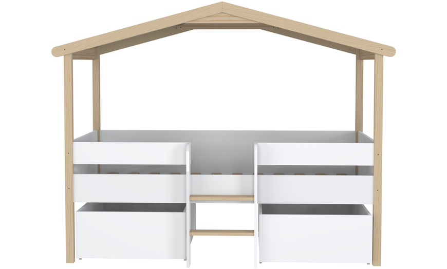 Image 4: Lit cabane "Piloti" blanc et naturel 90 x 190 cm de Weber Industries