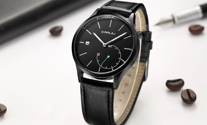 Image 3: Men's Genuine Leather Watch