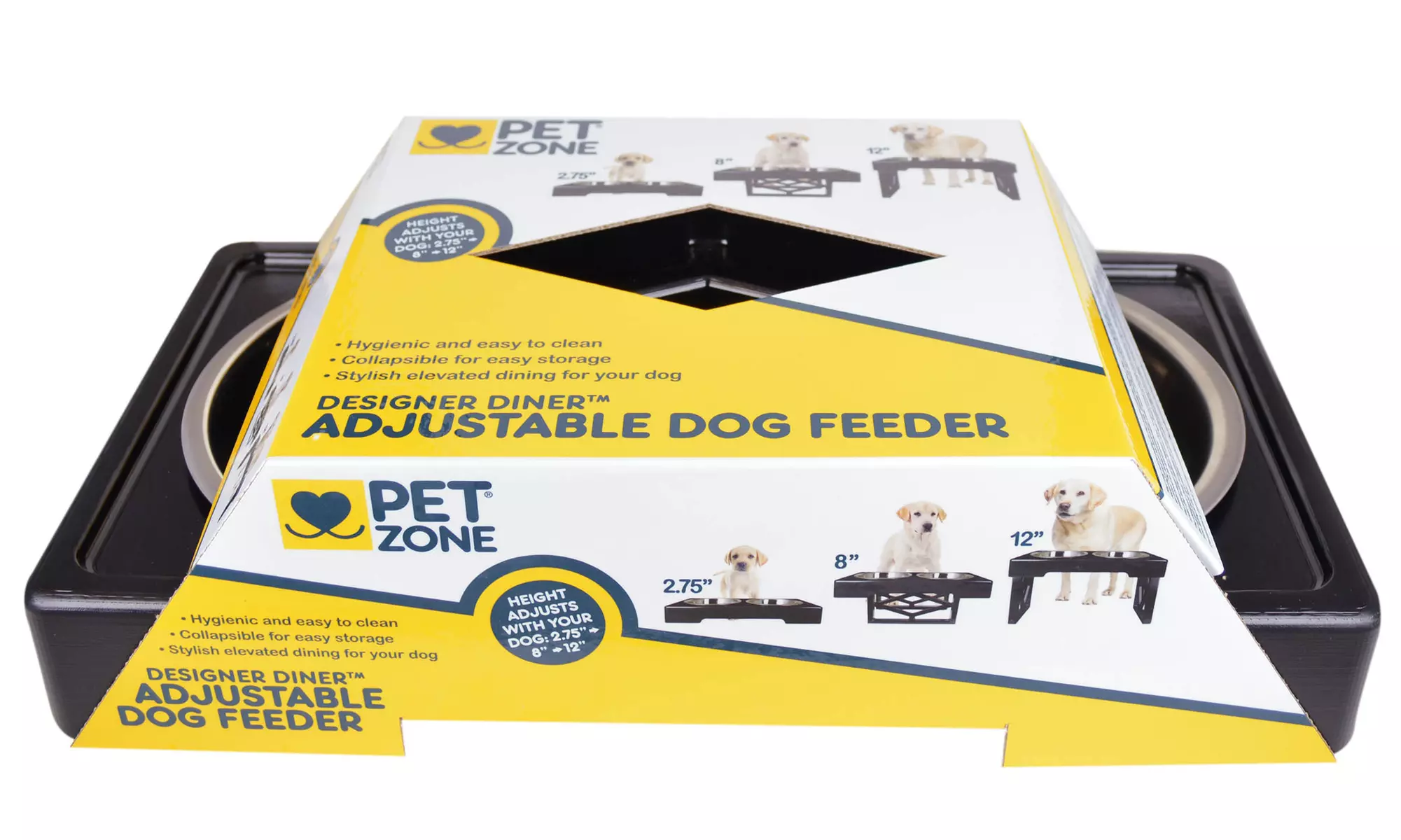 Pet Zone Designer Diner Adjustable Dog Feeder - Second Medium