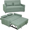 Image 11: HomCom 2-in-1 Sofa Bed Convertible Lounger with Linen-Look Upholstery