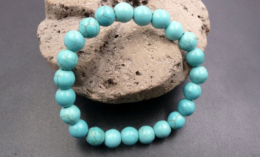 Image 1: Bracelet patience et sagesse avec pierres naturelles en howlite