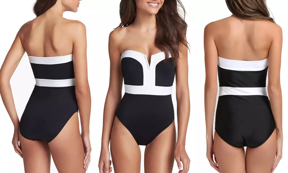 Maillot de bain 1 pièce Noir & Blanc - Second Medium