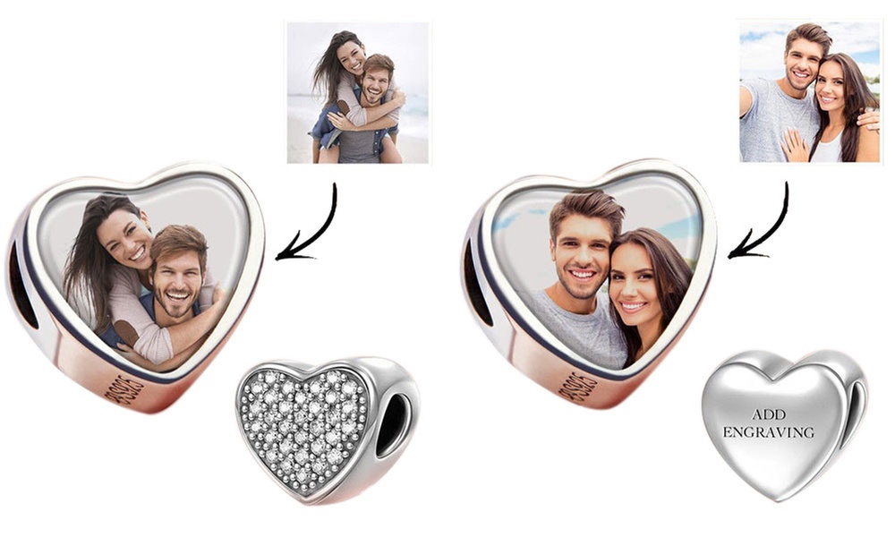 Personalisierter Charm-Anhänger mit eigenem Bild für Armband oder Kette von Justyling (83% sparen)