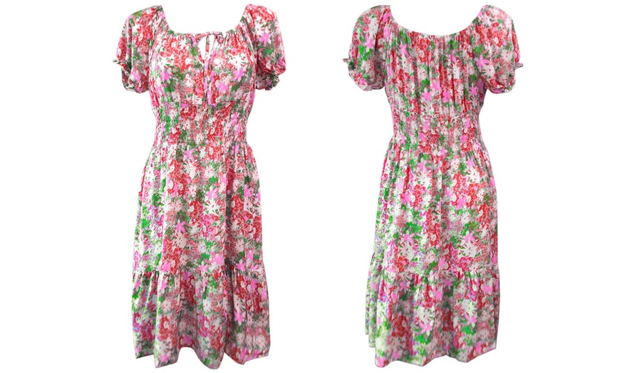 Image 8: Women's Floral Print Knee Length Dress