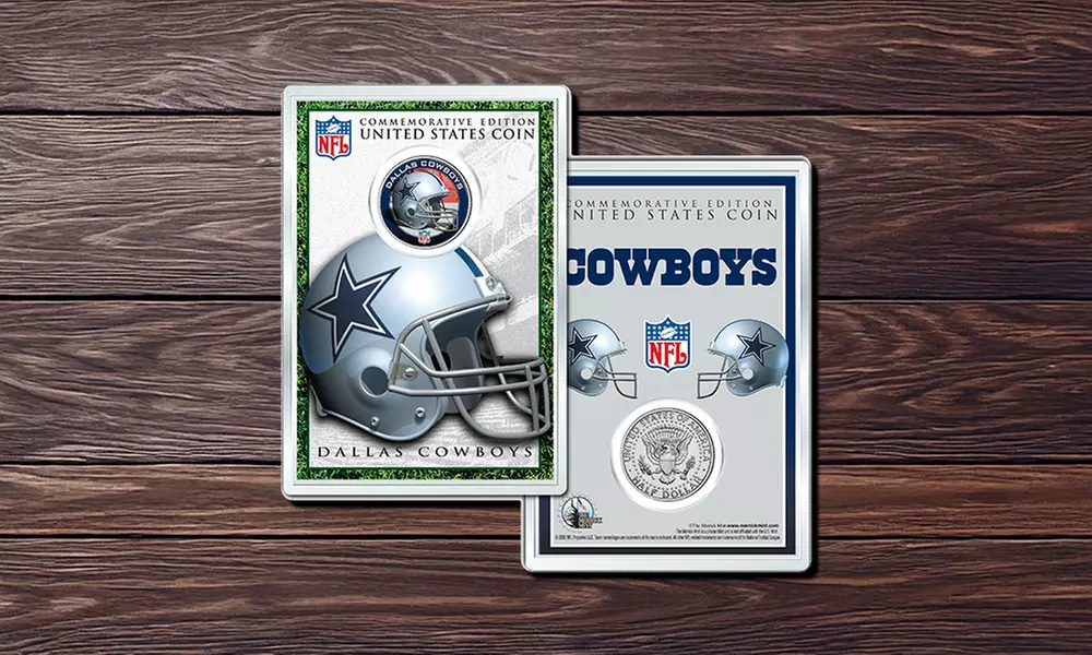 Dallas Cowboys Licensed JFK & Texas Quarter Coins - 4 Designs with Display Case