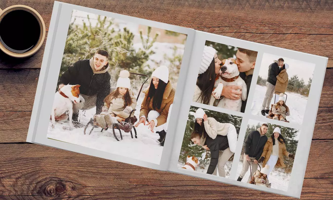 Quadratisches Hardcover-Fotoalbum 30 x 30 cm mit bis zu 144 Seiten