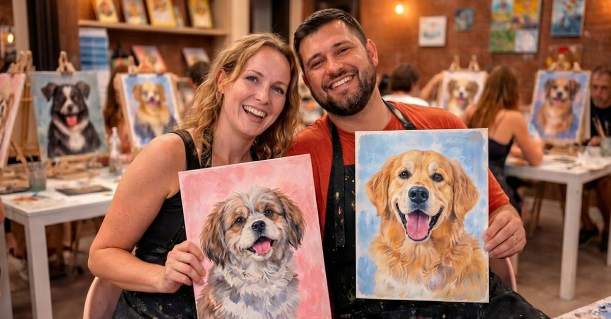 Taller de pintura de mascotas en lienzo en Málaga