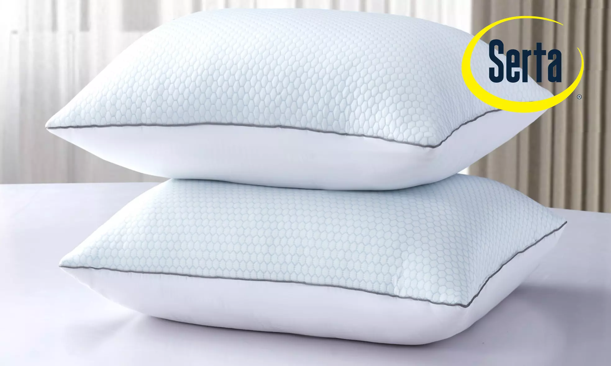 Serta Reversible Cooling White Goose Feather Bed Pillows (2-Pack) - Primary Image