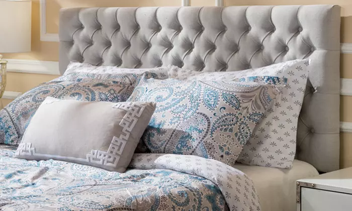 Hunter Upholstered Button-Tufted Adjustable Full/Queen Headboard. Multiple Options Available. - Primary Image