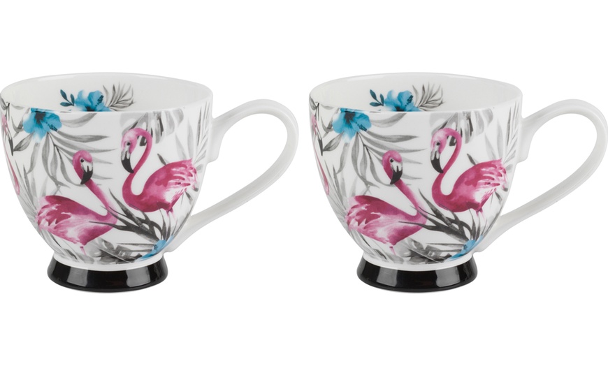 Image 4: Portobello Monochrome Flamingo Mug