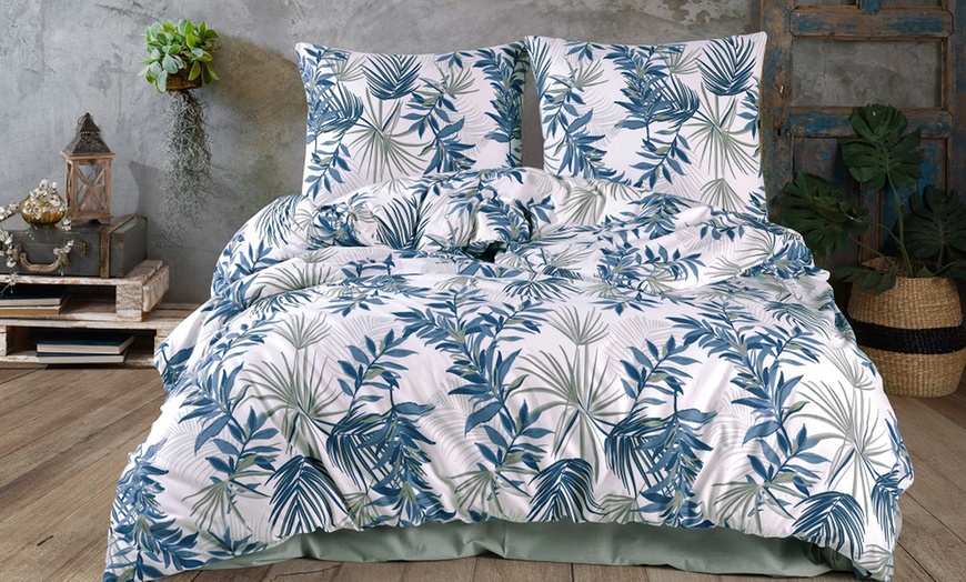 Image 1: Parure de linge de lit tropical en lin